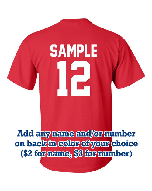 Custom T-Shirts Sports Team With Your Text And Number Available in Sizes S to 5XL