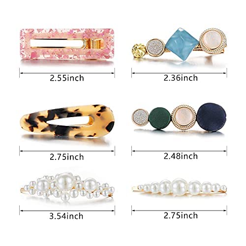 20 PCS Pearls Hair Clips Fashion Korean Style Acrylic ResinHairpins / Barrettes for Women and Ladies Girls Headwear Styling Tools Hair Accessories Bobby Pins