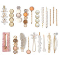 20 PCS Pearl Hair Clips Set Fashion Korean Acrylic Resin Hair Barrettes, Bobby Pins Hairpins for Women and Ladies Girls Headwear Styling Tools, Hair Accessories for Decorative Party Wedding