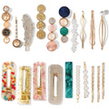 20 PCS Pearl Hair Clips Set Fashion Korean Acrylic Resin Hair Barrettes, Bobby Pins Hairpins for Women and Ladies Girls Headwear Styling Tools, Hair Accessories for Decorative Party Wedding