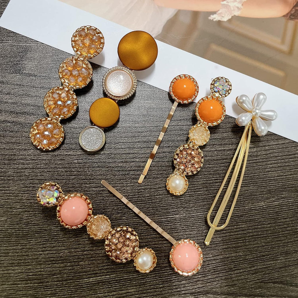 20 PCS Hair Accessories for Decorative Party Wedding, Pearl Hair Clips Set Fashion Korean Acrylic Resin Hair Barrettes, Bobby Pins Hairpins for Women and Ladies Girls Headwear Styling Tools